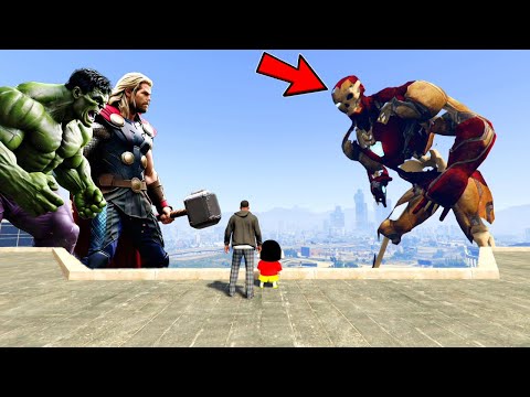 Franklin Trying To Revive Ironman Zombie Biggest Fight With Thor Hulk In GTA 5