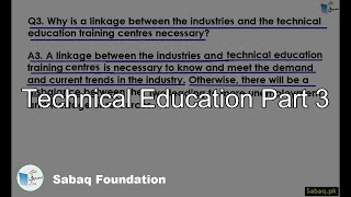 Technical Education Part 3