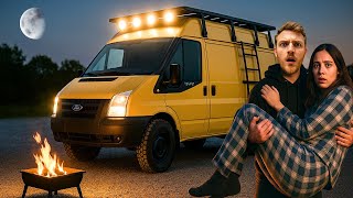 Romantic Night Camping in My Abandoned Amazon Van (Her First Time)