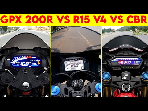 GPX 200R VS R15 V4 VS CBR 150 | 0 TO 100 | TOPSPEED BATTLE