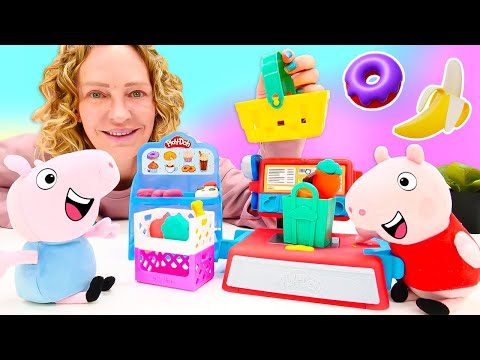 Peppa und Schorsch spielen Einkaufsladen! Neue lustige Spielidee von Nicole