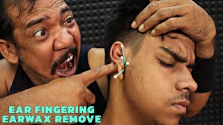 Ear Fingering & Earwax Removal by Asim Barber | Head Massage & Neck Cracking | Hair Cracking | ASMR