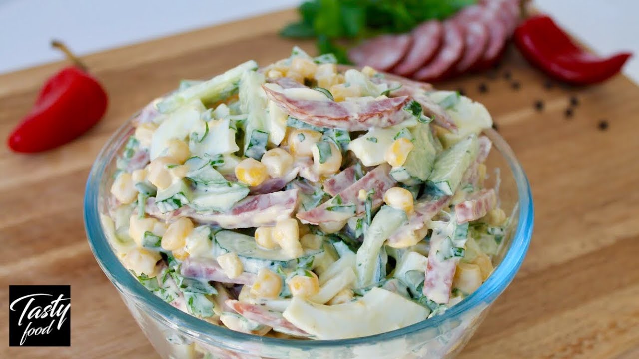 Салат Краковский с Колбаской за Считанные Минуты!