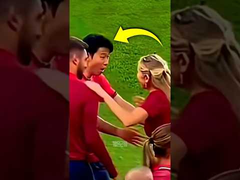 손흥민이 놀라서 껴안은 여성의 정체