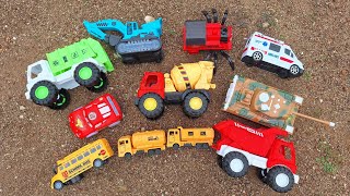 Menemukan Mobil Mainan Baru Mobil Molen, Excavator, Truk Pasir, Beko, Bus Tayo, Mobil Polisi, Crane