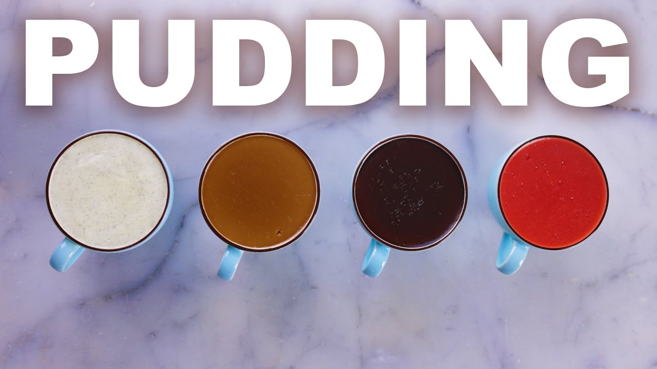 Jell-O-style pudding vanilla, coffee, chocolate, strawberry