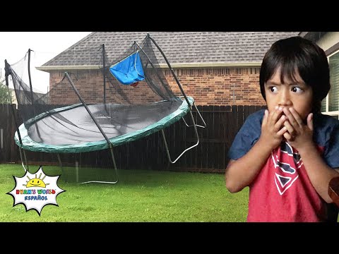 Una tormenta aterradora voló nuestro trampolín y las luces se apagaron en Ryan’s World.