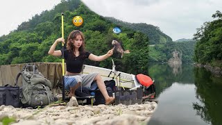 🛶 조립식카누에서 자고,타는 여자자연인(진) / 야생솔로캠핑
