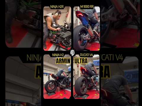 ASMR exhaust sound NINJA H2R NINJA H2 vs BMW M1000 RR Vs Ducati V4 #exuastsound #asmr