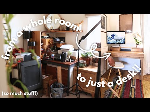 I Had to Drastically Downsize My Workspace! · Decluttering All My Art and Office Supplies