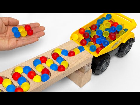 Marble Run Race โ HABA Slope, Dump Truck & Garbage Trucks & Ambulance & vehicles Full Compilation #2