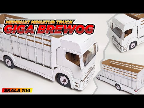 MEMBUAT MINIATUR TRUCK GIGA BREWOG AUDIO DARI KARDUS || HANDMADE