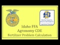 Idaho Agronomy Fertilizer Calculations