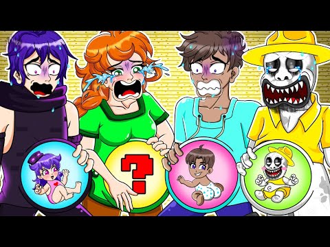 Steve, Alex, Endergirl, Zookeeper Having Babies in Minecraft Anime | Cartoon Animation