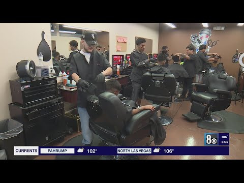 YouTube video thumbnail: Las Vegas Raiders Host Back-to-School Event Giving Kids Free Haircuts, School Supplies