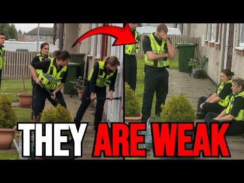 Man LAUGHS At Female Police Officers FAILING To Ram Door