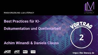 Ringvorlesung LLM Literacy: Best-Practices für KI-Dokumentation und Quellenarbeit