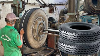 Amazing Mechanics! How Old Tyre Casing Get a Brand New Life 
