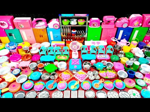 7 Minutes Satisfying with Unboxing Sanrio Disney Kitchen Set | ASMR Mini Dollhouse Cooking Set Game