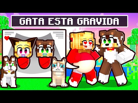 GATA está GRÁVIDA de CACHORRO e GATO no Minecraft ✭ Guihh ✭