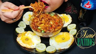 ASMR EATING SPICY NOODLES | HALF FRY EGG | EATING SHOW | BIG BITES