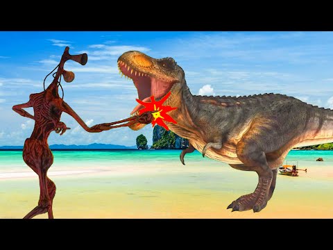 Siren head vs Cartoon Cat vs trax dinosaur in real life | Siren Head Movie #16