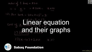 Linear equation and their graphs