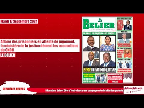 Titrologue du 17 Septembre 2024 / Affaire des prisonniers en attente de jugement