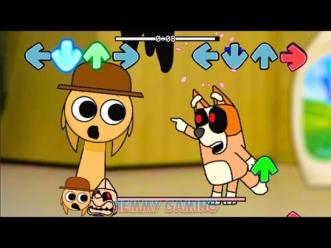 FNF Sprunki All Phases vs Bluey Spooky Full Episodes Sings Sliced Pibby | Incredibox Sprunki