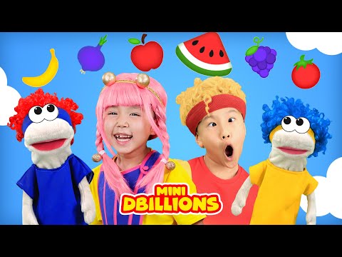 ¡Frutas y Verduras Deliciosas con Mini DB y Marionetas! | D Billions Canciones Infantiles