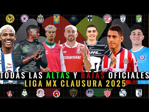 TODAS las ALTAS y BAJAS OFICIALES de CADA EQUIPO en la LIGA MX para el torneo CLAUSURA 2025