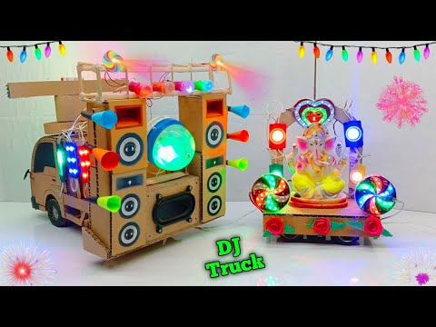 Durga Puja Navratri DJ Mini Truck || Ganesh Gori Murti Chhota DJ Truck || Dj Light Radha Krishna