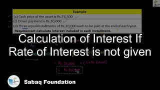 Calculation of Interest If Rate of Interest is not given