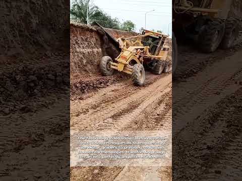 Slope Sculpting Genius: Watch This Motor Grader Master Reshape Earth Like an Artist!