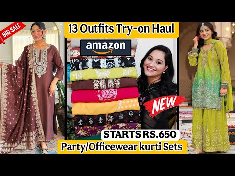 Amazon Party/Officewear kurta Set Haul✨️Starts Rs.650✨️Amazon Sale Shopping Haul✨️Amazon kurti haul