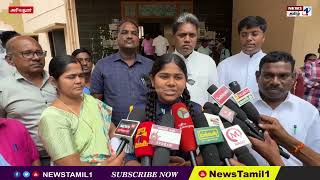 இளம் விஞ்ஞானிக்கான பயிற்சியில் பங்கேற்ற டிவைனா மாணவியை பாராட்டிய ஆட்சியர் இரத்தினசாமி