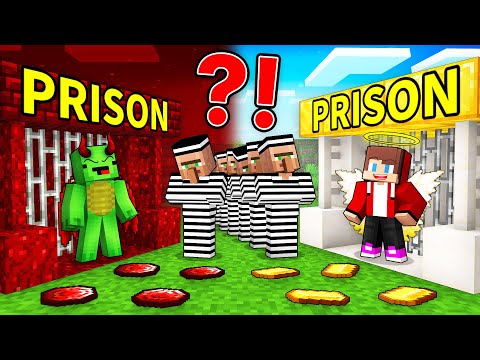JJ's ANGEL Prison vs Mikey's DEVIL Prison Battle in Minecraft - Maizen