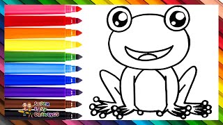 Draw And Color A Cute Frog 🐸🌈 Drawings For Kids
