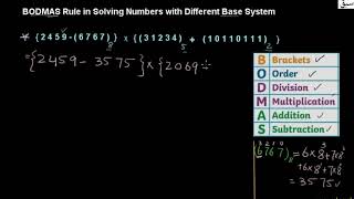BODMAS Rule in Solving Numbers with Different Base System