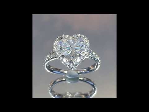 2.01 ct Heart Shape Diamond Halo Engagement Ring