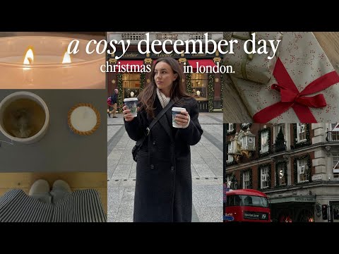 Cosy Christmas Day in London 🌲 | winter outfit ideas, gifting wrapping, decorating my new house