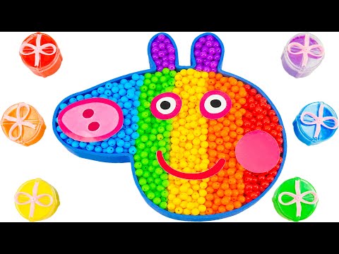 Satisfying Video | DIY How To Make Rainbow Peppa Pig From Mixing Beads Cutting ASMR | Yo Yo Candy