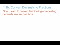 Converting Decimals to Fractions