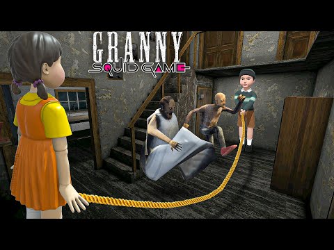 Squid Doll vs Granny and Grandpa funny horror granny game definition hide and seek squid game video