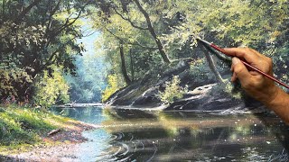 "Forest Stream" Acrylic painting. Artist - Viktor Yushkevich. #210