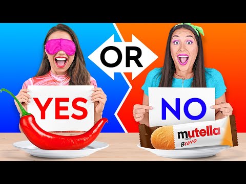 YES or NO! TRY NOT TO EAT CHALLENGE or LAST TO STOP EATING WINS! Funny Show by BRAVO!