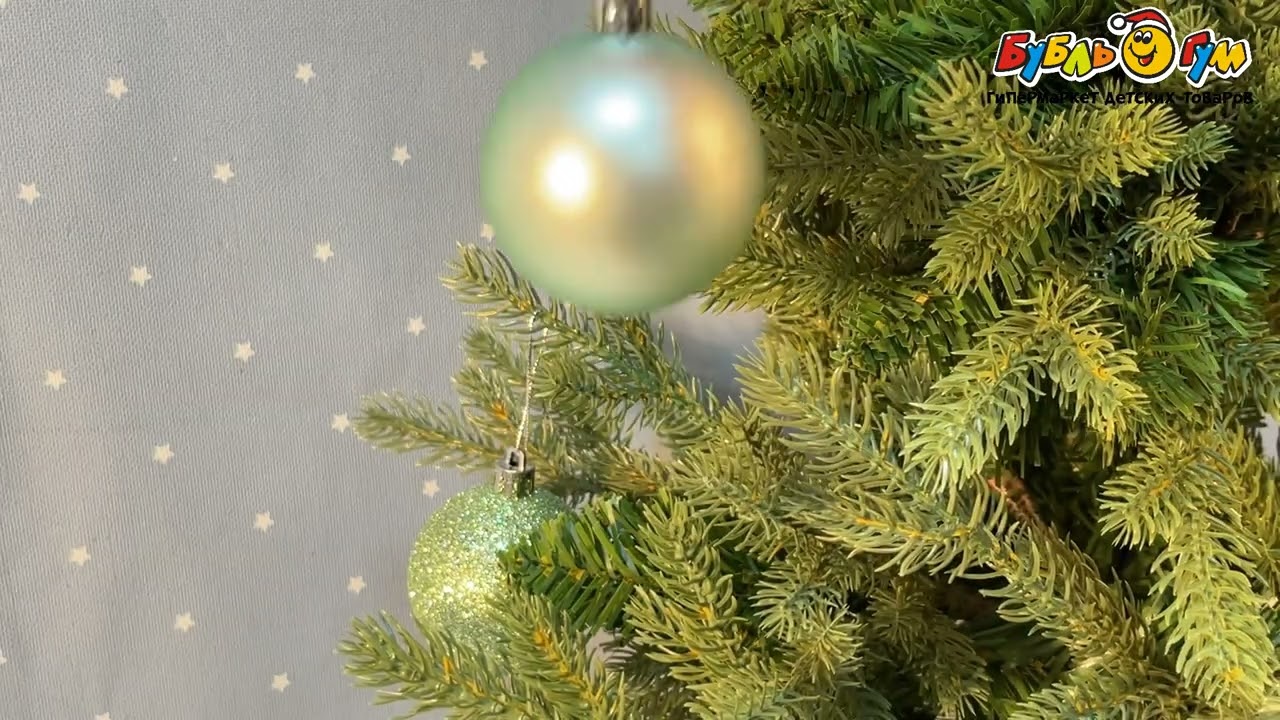 Набор елочных шаров зеленый пластик 3 шт 6см - видео