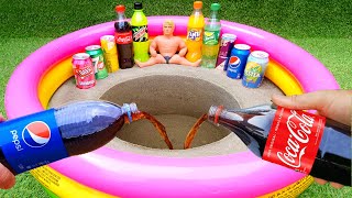 Big Toothpaste Eruption from 2 Heart holes, Giant Fanta & Coca Cola, Mirinda, 7up, Sprite vs Mentos