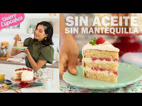 ¡Tarta SIN MANTEQUILLA con CHOCOLATE BLANCO y FRAMBUESAS! 🍫🍇 | Fácil y Deliciosa | QUIERO CUPCAKES