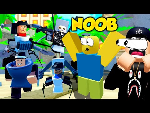 🎉Juego con un NOOB Toilet Tower Defense por 1a Vez Roblox